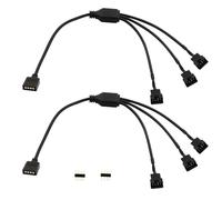LANMINGLEL Câble répartiteur RVB 4 broches 12 V 4 broches femelle vers SM 4 broches mâle RGB Extension Câble d'alimentation PC RGB Wires pour ventilateur d'ordinateur Bande LED de carte (M 1 à 3, 2)