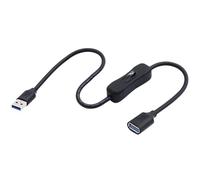 LANMINGLEL Câble USB 3.0 avec interrupteur marche/arrêt, câble court USB mâle vers femelle, prend en charge les données et l'alimentation pour lampe LED, ventilateur USB, clavier(Direct)
