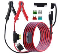 LANMINGLEL Clip Crocodile vers Connecteur SAE Batterie avec interrupteur,14AWG 12V 24V Clip Crocodile vers Connecteur SAE Câble,D'extension avec Adaptateur Polarité SAE pour Motos,Voiture,Solaire(2M)B