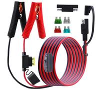LANMINGLEL Clip Crocodile vers Connecteur SAE Batterie avec interrupteur,14AWG 12V 24V Clip Crocodile vers Connecteur SAE Câble,D'extension avec Adaptateur Polarité SAE pour Motos,Voiture,Solaire(2M)A