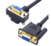 LANMINGLEL DB9 Câble Série Court, Câble d'extension série RS232,DB9 90 degrés droit vers 9 broches RS232 Câble, Port Câble de connexion pour la communication de données modem PC (femelle vers femelle)