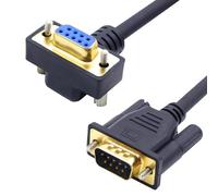 LANMINGLEL DB9 Câble Série Court, Câble d'extension série RS232,DB9 90 degrés droit vers 9 broches RS232 Câble, Port Câble de connexion pour la communication de données modem PC(mâle vers femelle)