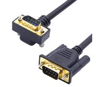 LANMINGLEL DB9 Câble Série Court, Câble d'extension série RS232,DB9 90 degrés droit vers 9 broches RS232 Câble, Port Câble de connexion pour la communication de données modem PC(mâle vers mâle)