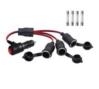 LANMINGLEL Double prise allume-cigare avec interrupteur, 12 V/24 V 1 à 2 prises allume-cigare de voiture, câble d'extension mâle vers femelle avec fusible 15 A (1 à 3, 0,3 m)