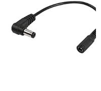 LANMINGLEL Lot de 2 câbles d'alimentation 90 degrés CC 5,5 mm x 2,1 mm, 12 V/24 V 5521, câble CC 16 AWG pour caméra de sécurité, bande LED, surveillance, 2 pièces (prise femelle vers mâle, 100