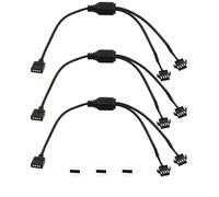 LANMINGLEL Lot de 3 câbles répartiteurs RVB 4 broches 12 V 4 broches vers SM 4 broches femelle RVB - Câble d'extension PC RVB - Pour ventilateur, carte mère, bande LED (F 1 à 2)
