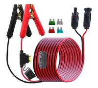 LANMINGLEL Pince Crocodile Batterie de Solaire Câble avec interrupteur et fusible 20A, 14AWG 12V 24V Pince Batterie au Câble Panneau Solaire, pour Voiture Batterie,équipement Extérieur 3M