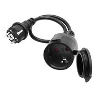 LANMINGLEL Rallonge électrique d'extérieur schuko Noir, 3x1,5 mm² 16A 250V IP44, pour la Maison, Le Bureau, l'extérieur