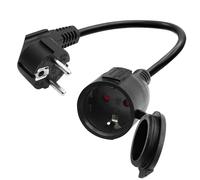 LANMINGLEL Rallonge électrique schuko extérieure 3x1,5 mm² 16A 250V IP44 Noir