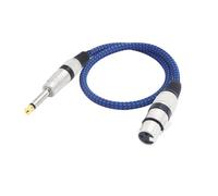 LANMINGLEL XLR femelle à 1/4 "TS Câble 6,35 mm TS vers XLR Femelle Câble Nylon Déséquilibré Microphone Tressé Compatible avec Microphone, Études d'enregistrement et plus(1,64pied)