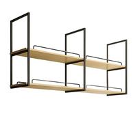 Lanmmraifc Étagère de Rangement Murale Industrielle à 2 Niveaux pour Cuisine, Montage au Plafond, Support Flottant pour Plantes et Fleurs, décorations pour la Maison et Le Salon(100x30x80cm)