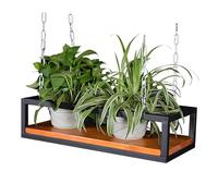 Lanmmraifc Étagère Flottante Industrielle pour Plafond, Rangement de Cuisine, décoration Murale, Support pour Pots de Fleurs, présentoir pour Bar et café(60x25x15cm)