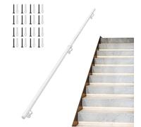 Lanmmraifc Kit de Supports muraux pour Rampe d'escalier, Rampe Industrielle Blanche en métal avec Supports pour intérieur et extérieur, pour loft, Couloir(80cm)