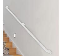 Lanmmraifc Main Courante d'escalier pour escaliers intérieurs et extérieurs, 1 m, 120 cm, 1,5 m, 2 m, 250 cm, 3 m, Rampe d'escalier pour Rampe d'escalier Murale - Blanc (Size : 210cm)
