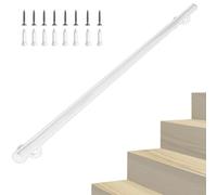 Lanmmraifc Rampe d'escalier antidérapante de 30 à 600 cm, Support Mural, Barre d'appui en métal galvanisé pour escaliers, couloirs, lofts, terrasses(420cm)
