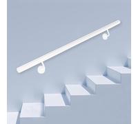 Lanmmraifc Rampe d'escalier Blanche - Kit Complet. Rampe Industrielle en Fer de 30 à 60 cm pour intérieur et extérieur, Rampe Murale, Pied de lit, Tige de Support de sécurité.(600cm)