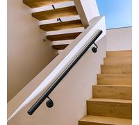 Lanmmraifc Rampe d'escalier forgée Noire | Kit de Rampe Murale de 30 à 600 cm pour escaliers extérieurs ou intérieurs | Barre de Support pour Couloir de loft(210cm)