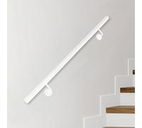 Lanmmraifc Rampe d'escalier Moderne pour marches intérieures et extérieures, Barre d'appui de sécurité en Tube de Fer Blanc avec Support Mural, kit Complet(100cm)