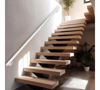 Lanmmraifc Rampe d'escalier Murale de 30 à 600 cm, Rampe d'escalier Industrielle en Tube métallique pour marches intérieures et extérieures, poignée antidérapante pour véranda(80cm)
