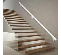 Lanmmraifc Rampe d'escalier Murale en Fer forgé Blanc, antidérapante, pour marches intérieures et extérieures, 1 m, 120 cm, 1,5 m, 2 m, 250 cm, 3 m(80cm)