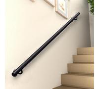 Lanmmraifc Rampe d'escalier Murale pour escaliers de 1, 2, 3, 4, 5 ou 6 mètres, Rampe d'escalier Industrielle en Tube métallique, Barre de Support de sécurité antidérapante pour Couloir, loft(350cm)