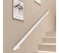 Lanmmraifc Rampes d'escalier Blanches pour marches intérieures et extérieures, rampes d'escalier murales en Fer galvanisé, Tige de Support antidérapante avec kit d'installation(150cm)