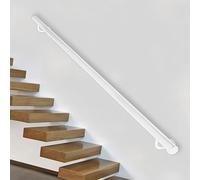 Lanmmraifc Support Mural pour Rampe d'escalier Moderne, Supports de Rampe d'escalier en Fer forgé Blanc, pour intérieur et extérieur, Tige de Support de sécurité antidérapante(30cm)