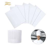 LANMOK 20Pcs Toque Jetable Chapeau à Chef Cuisinier en Papier Toque Blanche Reglable pour Cuisson Cuisine Restaurant Bistrot Bar