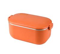 LANMOU 220V 1L Boîte à Lunch électrique, Lunch Box Chauffante Électrique avec Compartiment, Gamelle Chauffante Electrique Acier Inoxidable pour Bureau, Pique-Nique, Ecole et Domicile (Orange)