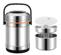 LANMOU Boite Alimentaire Isotherme, 2L Boite Repas Isotherme, Thermos Alimentaire Chaud en Inox 316, sans BPA, 10h Chaud/Froid, Anti-Fuite, Thermos lunch box pour Ecole, Bureau, Camping