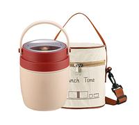 LANMOU Boîtes Alimentaires Isotherme Set 1000ml Thermos Alimentaires Chaud avec Cuillère Contenant Isolant Inoxydable Gamelle Thermos Repas Chaud pour École, Bureau, Camping Cadeaux Noel (White)