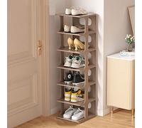 LANMOU ÉtagÈre À Chaussures, Tour à Chaussures étroite, étagère à Chaussures Peu encombrante 4compartiments Étagère de Rangement, Rangement Chaussures, Compact, Grande Capacité (Brown,7 Floors)