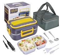LANMOU Gamelle Chauffante, Boite Isotherme Repas Chaud Lunch Box Chauffante Electrique Thermos Alimentaire Chaud Boite Chauffante Repas Boite Qui Garde Repas Chaud pour Voiture Camion Bureau (violet)