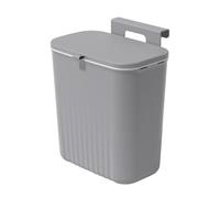 LANMOU Poubelle Suspendue Murale Cuisine 9L avec Couvercle pour Cabinet Camping Car Salle de Bain Chambre Exterieur (Gris)