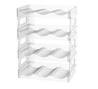 LANMOU Range Bouteille Frigo Empilable Vertical Porte Support Vin Eau 12 Bouteilles Plastique pour Armoire Réfrigérateur Comptoir Cuisine Garde Manger (4 étages)