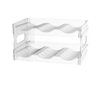 LANMOU Range Bouteille Frigo Empilable Vertical Porte Support Vin Eau 12 Bouteilles Plastique pour Armoire Réfrigérateur Comptoir Cuisine Garde Manger (2 étages)