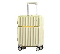 LANMOU Valise Cabine ABS+PC Rigide Extensible avec 4 roulettes 360 Doubles Et Serrure TSA 34x21x53cm Résistante À La Pression (Jaune,28 Pouces)