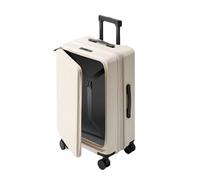LANMOU Valise Cabine Rigide Extensible ABS PC Bagage À Main Léger 4 roulettes Doubles Pivotantes Serrure TSA 58x39x24 Cm (Blanc,55 x 36x 24cm)