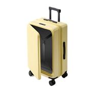 LANMOU Valise Cabine Rigide Extensible ABS PC Bagage À Main Léger 4 roulettes Doubles Pivotantes Serrure TSA 58x39x24 Cm (Jaune,55 x 36x 24cm)