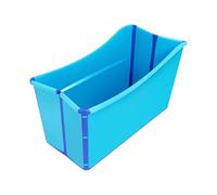 LANNADD Baignoire pliable, mobile, pour adulte, pour salle de bain, douche et balcon, idéale pour les petites salles de bains, 87 x 46 x 55,5 cm, bleue