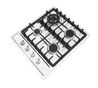 LANNADD Cuisinière à gaz à 4 feux, avec œillet, 59 x 51 cm, encastrable, en acier inoxydable, avec 5 points de distribution GPL, cuisinière à gaz en acier inoxydable, idéale pour les cuisiniers