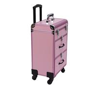 LANNADD Valise cosmétique à roulettes professionnelle avec 2 tiroirs Convient pour maquilleurs, coiffeurs et techniciens des ongles