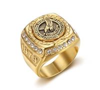 l'anneau, Bijou de fraternité vintage en acier inoxydable, motif aigle et hommage à Kuya, for les membres la(Y)