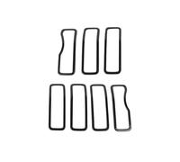 L'anneau De Calandre Voiture ABS Couvre L'ornement Garniture Pare-chocs Avant Pour Jeep Pour Wrangler JL JT Pour Gladiator 2024 Up Grille de pare-choc(Noir)