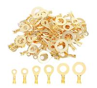 l'anneau de pression en cuivre, O-Shoe Type Ring Insulated Crimp Terminals 100PCS Gold Brass Multiple Sizes(M4-100PCS)