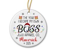 L'Année Où Je suis Devenu Mon Propre Patron Ornement Suspendu Créatif Décoration De Noël A Suspendre avec Ficelle Pendentif De Noël pour Fête Salon Jardin