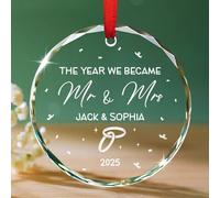 L'Année Où Nous Sommes Devenus M. Et Mme Décoration De Noël À Suspendre Verre Sapin Décoration D'Ornement De Noël avec Ficelle Christmas Hanging