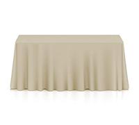 Lann's Linens Nappe rectangulaire de qualité supérieure en polyester, pour mariage, banquet, restaurant, 228,6 x 396,2 cm, beige