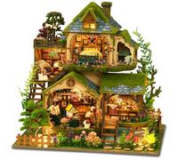 Lannso Maison de poupée miniature à faire soi-même, kit de maison de poupée, mini maison de poupée en bois fait à la main, jouets pour adultes (EA002)