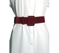 LANOBA Ceinture large en velours pour femme, corset vintage taille haute pour robe, 5 cm de large, 106,7 cm de long, bordeaux, taille unique